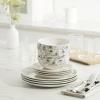 image:imageOneida Dinnerware Set Botanica 12Piece Dinnerware Set Service For 4 Porcelain Material Dishwasher And Microwave Safe Bowls Plates And Bowls Dinner Dishes Plates Home Green 12 Piece