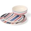 image:imageOneida Dinnerware Sets 24 Seven Melamine Stripe 12Piece Dinnerware Set Set for 4 Service For 4 Melamine Material Dishwasher Safe Plates And Bowls Dinner Dishes Kitchen Stripe 12 Piece