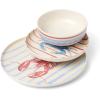 image:imageOneida Dinnerware Sets 24 Seven Melamine Wharfside 12Piece Dinnerware Set Service For 4 Melamine Material Dishwasher Safe Plates And Bowls Dinner Dishes Kitchen And DiningAssorted 12 PieceWharfside