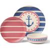 image:imageOneida Dinnerware Sets 24 Seven Melamine Wharfside 12Piece Dinnerware Set Service For 4 Melamine Material Dishwasher Safe Plates And Bowls Dinner Dishes Kitchen And DiningAssorted 12 PieceAweigh We Go