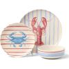 image:imageOneida Dinnerware Sets 24 Seven Melamine Wharfside 12Piece Dinnerware Set Service For 4 Melamine Material Dishwasher Safe Plates And Bowls Dinner Dishes Kitchen And DiningAssorted 12 PieceSeaside