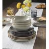 image:imageOneida Dinnerware Sets Organic Shades Gray 12Piece Dinnerware Set Set for 4 Service For 4 Stoneware Material Dishwasher and Microwave Safe Plates And Bowls Dinner Dishes Home Gray 12 Piece