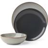 image:imageOneida Dinnerware Sets Organic Shades Gray 12Piece Dinnerware Set Set for 4 Service For 4 Stoneware Material Dishwasher and Microwave Safe Plates And Bowls Dinner Dishes Home Gray 12 Piece