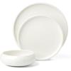 image:imageOneida Dinnerware Sets Quirk 12Piece Dinnerware Set Set for 4 Service For 4 Porcelain Material Dishwasher amp Microwave Safe Plates And Bowls Dinner Dishes Kitchen And Dining White 12 Piece