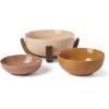 image:imageOneida Serveware 24 Seven Colors Nesting Bowls With Wood Stand Sunbaked Porcelain Material Wooden Stand Dishwasher Safe Serving Bowl Salad Bowl Pasta Bowls Kitchen amp DiningSunbaked 4 Pieces