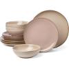 image:imageOneida 897199 Organic Shades 12Piece Dinnerware Set Slate BlueClay Color Tone May Vary