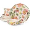 image:imageOneida Dinnerware Sets 24 Seven Melamine Floral 12Piece Dinnerware Set Service For 4 Dishes Set for 4 Floral Melamine Dishwasher Safe Plates and Bowls Sets Kitchen and Dining Ivory 12 Piece