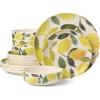 image:imageOneida Dinnerware Sets 24 Seven Melamine Lemon 12Piece Dinnerware Set Set for 4 Service For 4 Melamine Material Dishwasher Safe Plates And Bowls Dinner Dishes Home Kitchen Yellow 12 Piece