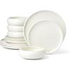 image:imageOneida Dinnerware Sets Quirk 12Piece Dinnerware Set Set for 4 Service For 4 Porcelain Material Dishwasher amp Microwave Safe Plates And Bowls Dinner Dishes Kitchen And Dining White 12 Piece