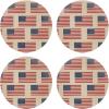 image:imageOneida Dinnerware Sets Vintage Americana Tidbit Plates Set Of 4 Service For 4 Plates Set Melamine Material Dishwasher amp Microwave Safe Salad amp Pasta Plate Americana RedampWhite 4 Piece