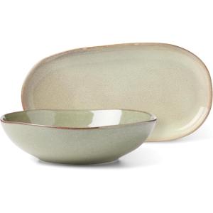 image:imageOneida 897199 Organic Shades 12Piece Dinnerware Set Slate BlueGreen