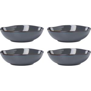 image:imageOneida Dinnerware Set Organic Shades Gray Pasta Bowls Set of 4 Service For 4 Dishwasher and Microwave Safe Stoneware Material Salad Bowl Pasta Bowl Home Kitchen and Dining Gray 4 Pieces