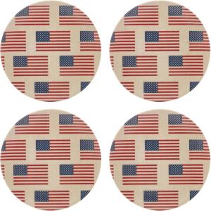 image:imageOneida Dinnerware Sets Vintage Americana Tidbit Plates Set Of 4 Service For 4 Plates Set Melamine Material Dishwasher amp Microwave Safe Salad amp Pasta Plate Americana RedampWhite 4 Piece