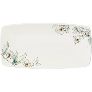 image:imageOneida Home and Kitchen Botanica Hors dOeuvres Tray Porcelain Material Serving Tray Dishwasher and Microwave Safe Table Decor Serving Platter Kitchen amp Dining White 1 Piece 11x6Inches