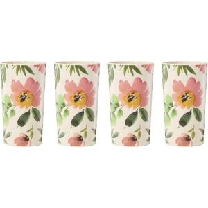 image:imageOneida Drinkware 24 Seven Melamine Floral Tumblers Set of 4 Florals Pattern 16Oz Dishwasher Safe Melamine Plastic Cups Drinking Glasses Bridal Shower Gifts Tumbler Cup Set Floral 4 PieceMulticolor