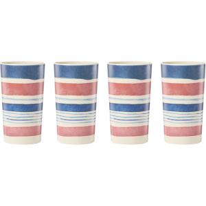 image:imageOneida Drinkware 24 Seven Melamine Stripe Tumblers Set of 4 Striped Pattern 16Oz Dishwasher Safe Melamine Plastic Cups Drinking Glasses Bridal Shower Gifts Tumbler Cup Set Stripe 4 Piece
