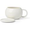 image:imageOneida Coffee Mug Set Quirk Mugs with Coasters Set of 4 Service For 4 Porcelain Material Microwave And Dishwasher Safe Ceramic Mugs Coasters And Coffee Cups White 8 Pieces 18 Ounce Capacity
