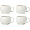image:imageOneida Coffee Mug Set Quirk Mugs with Coasters Set of 4 Service For 4 Porcelain Material Microwave And Dishwasher Safe Ceramic Mugs Coasters And Coffee Cups White 8 Pieces 18 Ounce Capacity