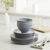 image:imageOneida 896820 Artisanal Stripe Blue 12 Piece Dinnerware Set Service For 4
