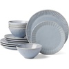 image:imageOneida 896820 Artisanal Stripe Blue 12 Piece Dinnerware Set Service For 4
