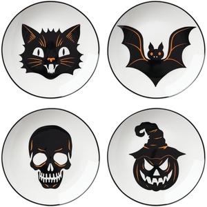 image:imageOneida 898619 Vintro Halloween Tidbit Plates Set Of 4 Service For 4